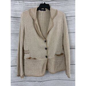 Piazza Sempione Textured Button-Front Blazer Jacket Size 46/10